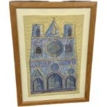 St Jean De Lyon Henny Legge framed fabric picture measures approximately 36 inches by 25 inches wide