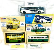 Selection 3 boxed Corgi Classics to include eastern Michigan Yellow Coach 743 no 53903, Weymann