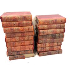 Selection of vintage leather bound books, Libary of famous literations