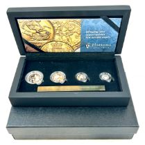 Hattons of London cased 2022 22ct Her Majesty's Graces Platinum Jubilee Gold Sovereign deluxe set,