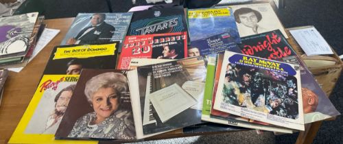 Large selection of assorted records includes Chris barber, The best of Domingo etc