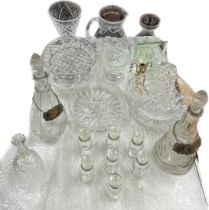 Selection of vintage glassware to include cutglass etc, items to include decanters, storage