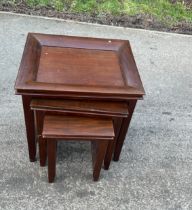 Mahogany nest of three tables