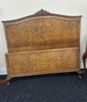 Burr walnut 4ft 6 bed frame