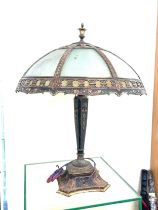 Vintage Tiffany Lamp and shade, damaged, over all height 20 inches by 25 inches