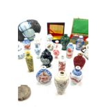 Selection of oriental items includes scent bottles, miniature vases etc