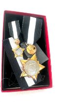 Sudan army LSDO medal - full size and miniature medal struck in silver, in box of issue