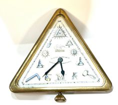 Cased vintage triangular masonic pocket watch, aime ton semblable non working