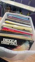 Large selection of assorted records includes top of the pops, rock and roll, elton john etc