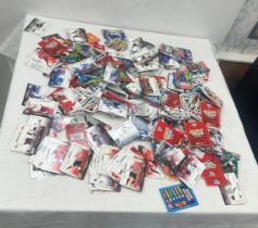 Large selection of football trading cards