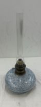 Vintage oil lamp and funnel, height including funnel 17 inches tall