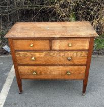 2 Over 2 antique oak chest of drawers measures approximately 32 inches tall 36 inches wide 18 inches