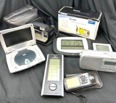 Selection of electrical includes Polaroid, camera, portable DVD player etc, untested