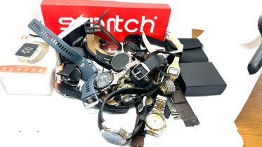 Selection of assorted watches includes swatch, smart watches etc, all untested
