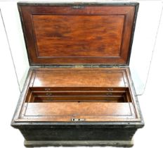 Antique Georgian wooden carpenters tool chest. interior fitted with drawers, complete with a large