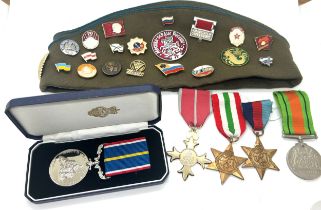 Selection of RAF/ Military items includes WW2 medals etc