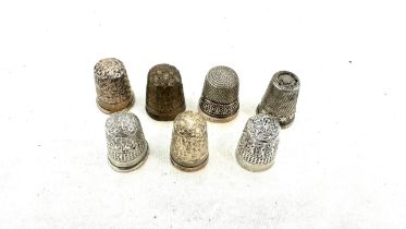 Antique silver thimble collection