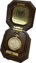 Franklin Mint Morgan Silver Dollar collector pocket watch - Limited Edition, with COA, working order