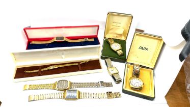 7 Mens vintage gold tone watches includes seiko, accurist etc, untested