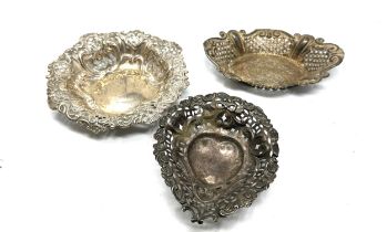 3 x .925 sterling pin / trinket dishes