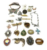 selection of 25 costume jewellery items includes brooches necklace etc