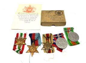 WW.2 Boxed Medal Group. Inc. Africa & Italy Stars Etc