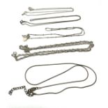 selection of silver chain necklaces inc pandora chain weight 22g