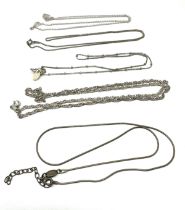 selection of silver chain necklaces inc pandora chain weight 22g