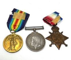 WW.I 1914-15 Mons Star Trio Named. 8943 Pte. C. Mullen Manchester Regt.