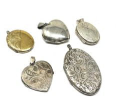 Five vintage silver lockets (37g)