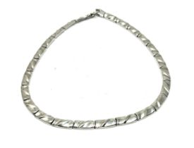 chunky silver collar necklace weight 78g