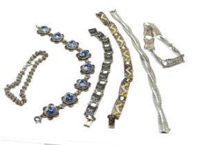 selection of 800 silver jewellery bracelets weight 72g