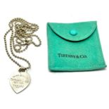 A silver ball link chain and pendant by Tiffany and Co (22g)