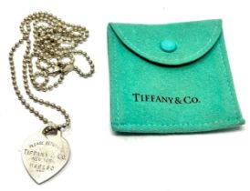 A silver ball link chain and pendant by Tiffany and Co (22g)