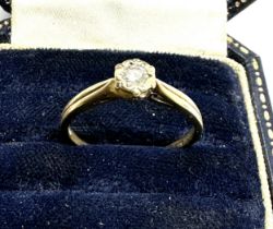 9ct gold circular cut diamond single stone ring (1.7g)