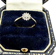 9ct gold diamond cluster ring (1.4g)