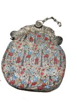 Antique 1791 Dutch silver handbag measures approx approx 27cm drop by 17cm engraved and hallmarked
