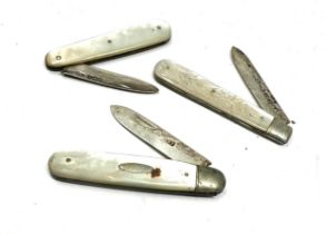 3 x silver fruit knives