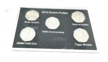 2016 Beatrix Potter 50p coin collection cased