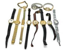 selection of vintage ladies wristwatches inc quartz & manual wind seiko accurist oris sekonda avia