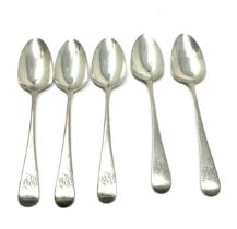 5 x georgian silver teaspoons