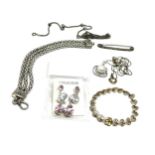 selection of silver jewellery includes pendant & bracelet earrings etc weight 90g