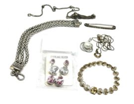 selection of silver jewellery includes pendant & bracelet earrings etc weight 90g