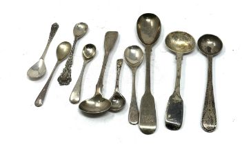 10 x .925 sterling condiment spoons inc georgian