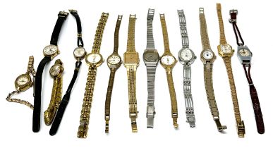 selection of vintage ladies wristwatches inc quartz & manual wind sekonda prexa le paix sekonda