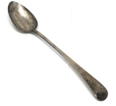 Antique georgian silver basting spoon measures approx 30cm long London silver hallmarks