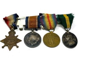 WW.I Mounted 1914-15 Star Trio - Territorial Medal Group. Trio Named. 1514 Pte.