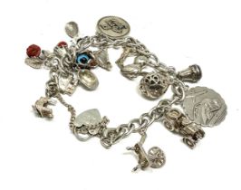 Vintage silver charm bracelet weight 52g