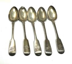 5 x .925 sterling georgian teaspoons
