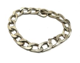 Vintage curb link silver bracelet weight 37g